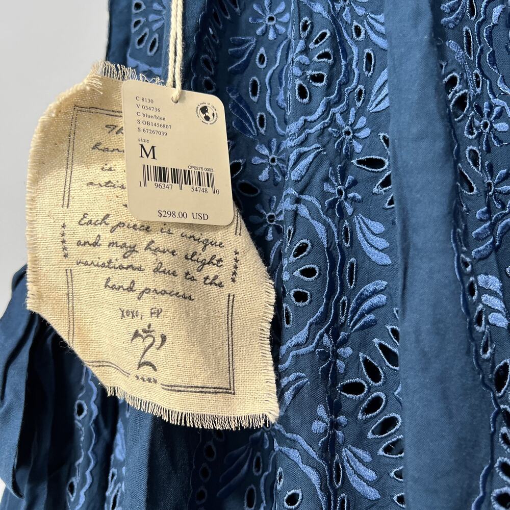 NEW NWT Free People Mimosa Eyelet Mini Dress Blue Size M - Picture 8 of 8